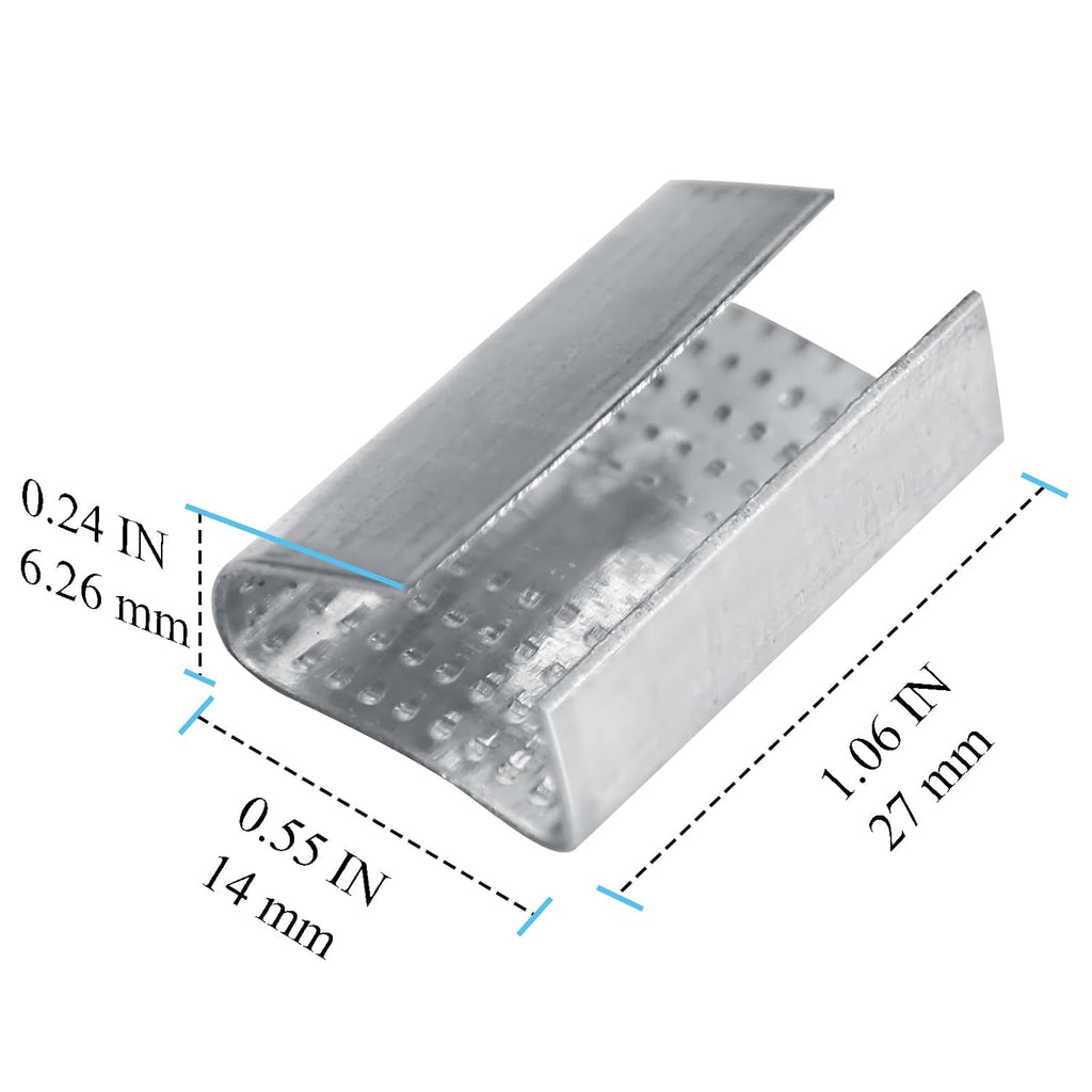 Open Serrated Strapping Seals for 1/2" Polyester Poly Polypropylene Strap Pallet Banding Clips(1000)