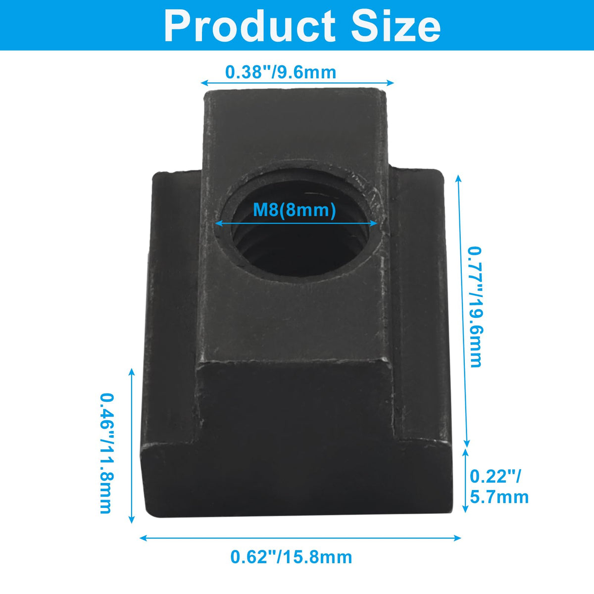Bivethoi M8 T-Slot Nut, 12 Pack