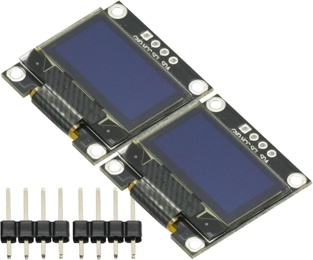 2 Pcs 0.96 inch IIC I2C Serial White OLED Display Module 128X64 I2C SSD1306 12864 LCD Screen Board 0.96" for Arduino Raspberry Pi