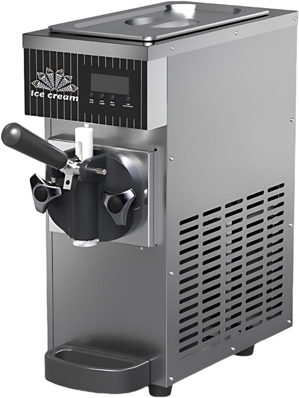 Soft Serve Ice Cream Machine, Commercial Countertop Ice Cream Maker with 4-5l/H Output, Digital Adjustment Panel