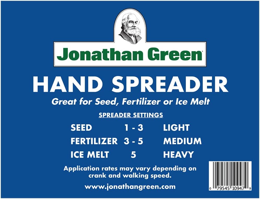 (10947) New American Lawn Hand Broadcast Spreader - Handheld Lawn Spreader Covers Up to 1,500 Sq. Ft.,Blue