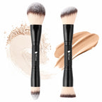Foundation Makeup Brushes, 2Pcs Premium Dual-Ended Makeup Brush Foundation, Powder, Buffer & Contour Brushes for