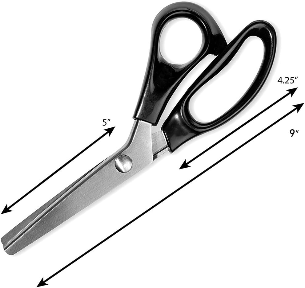 Stainless Steel Pinking Shears Comfort Grip Handled Professional Fabric Crafts Dressmaking Zig Zag Cut Scissors