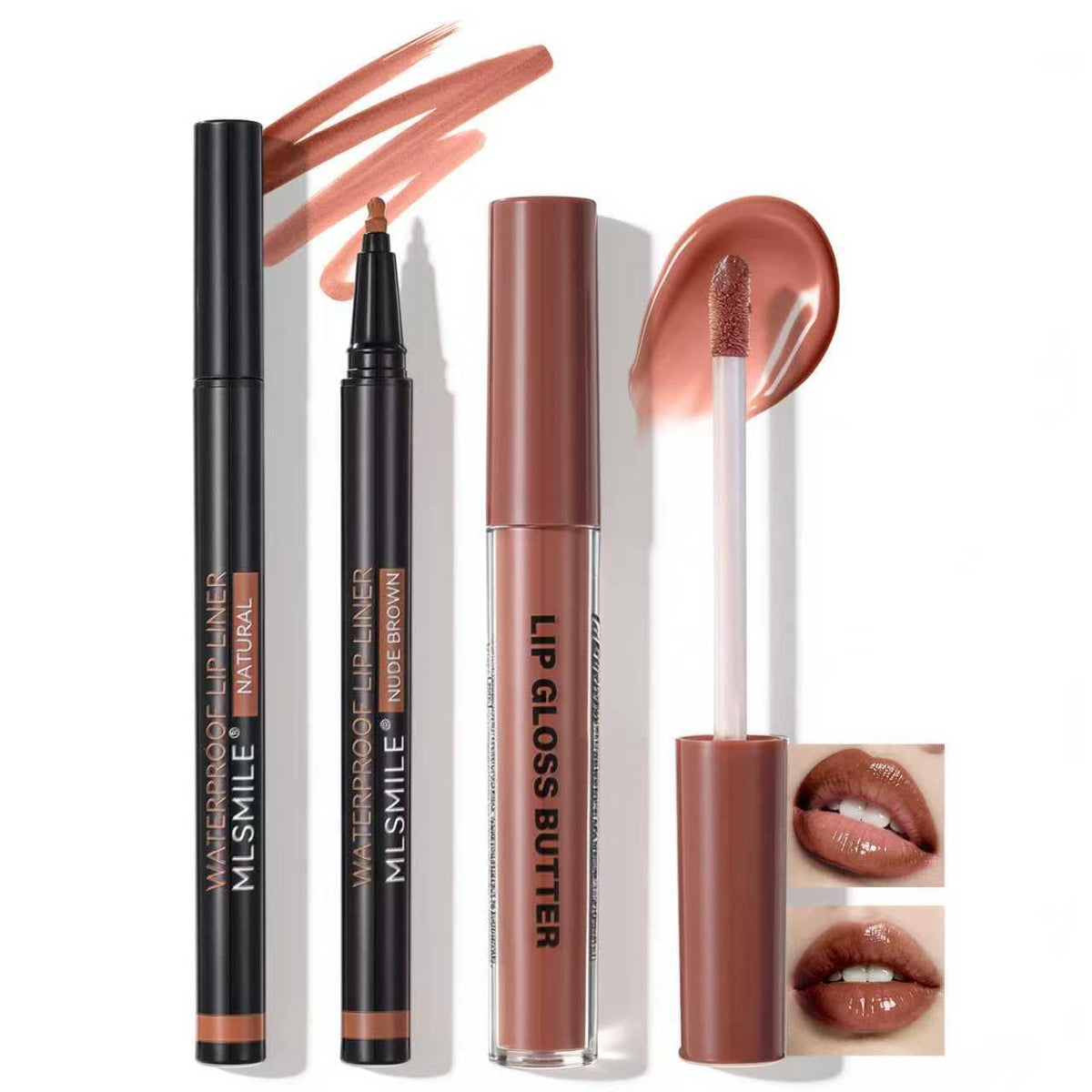 Lip Gloss and Lip Liner Combo Set,2PCS Matte Liquid Lip Liner