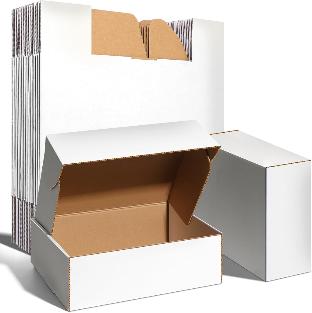 Shipping Boxes, White Corrugated Cardboard Boxes Literature Mailer Boxes Gift Boxes Small Boxes for Shipping Wrapping