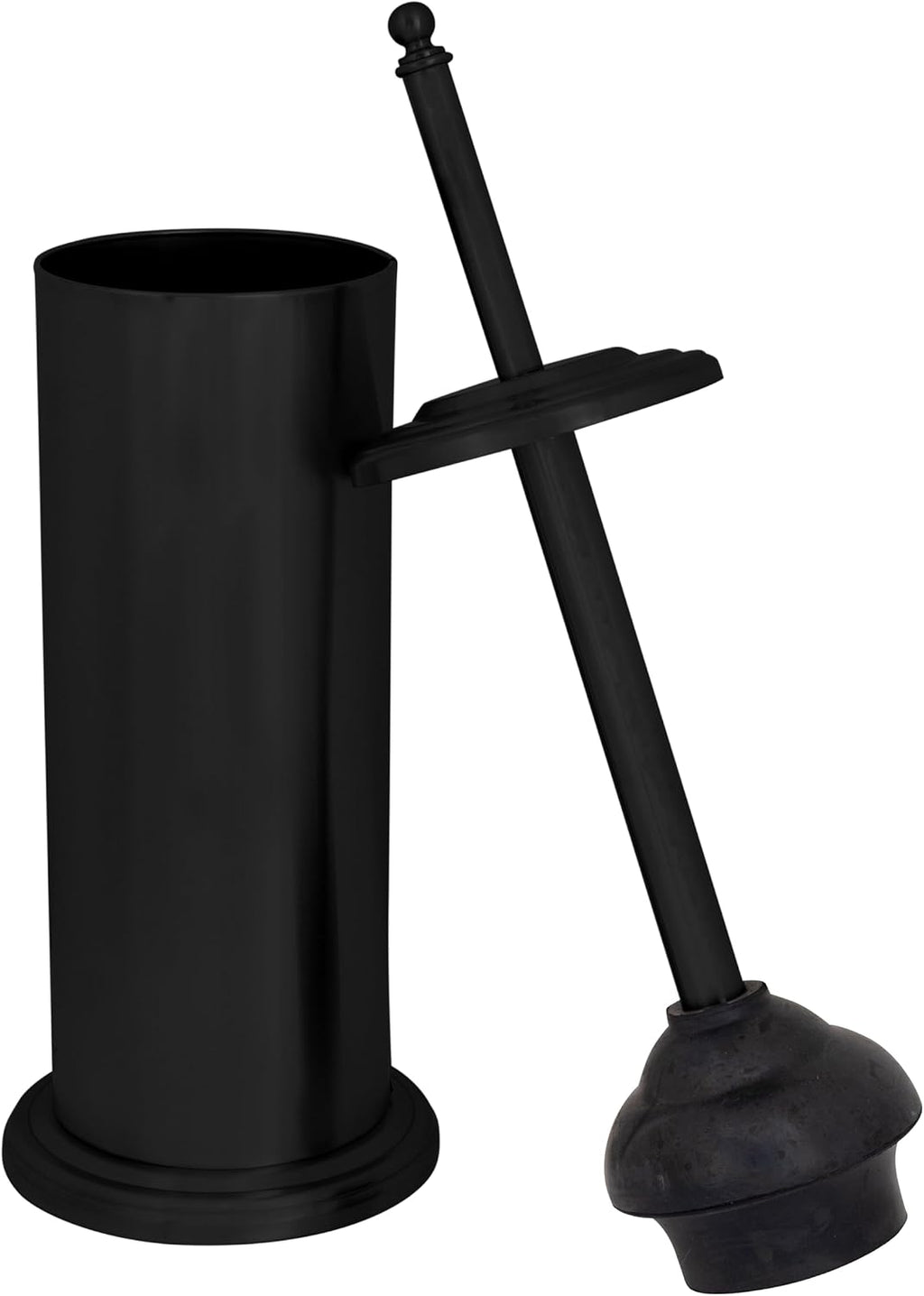 Trash Can, Toilet Brush and Plunger 3 Piece Bathroom Set in Matte Black
