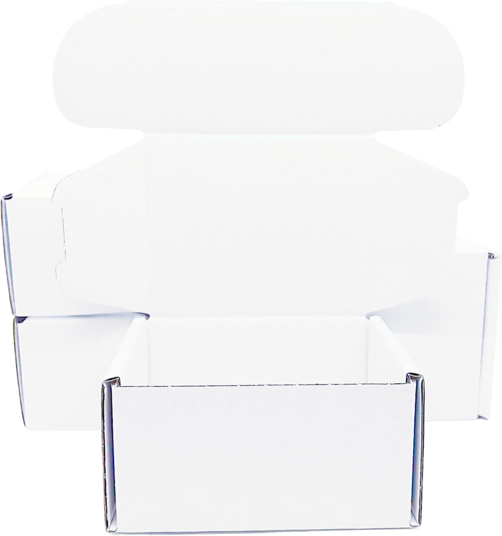 4x3x2 Inches 50 Pack White Corrugated Cardboard Shipping Boxes