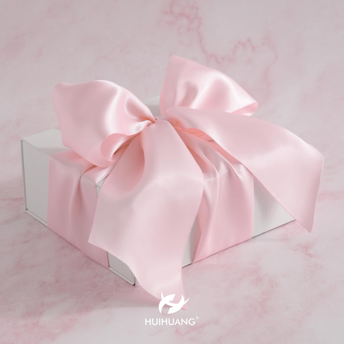 4 inch Light Pink Double Faced Satin Ribbon Continuous 10 Yards