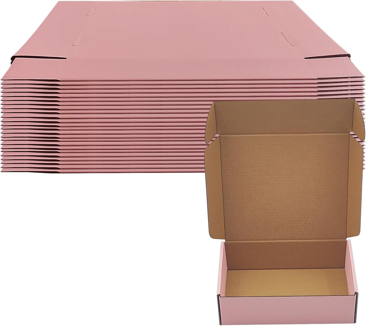 Pink Shipping Boxes 24 Pack 8x6x2 inches, Corrugated Cardboard Mailer Boxes