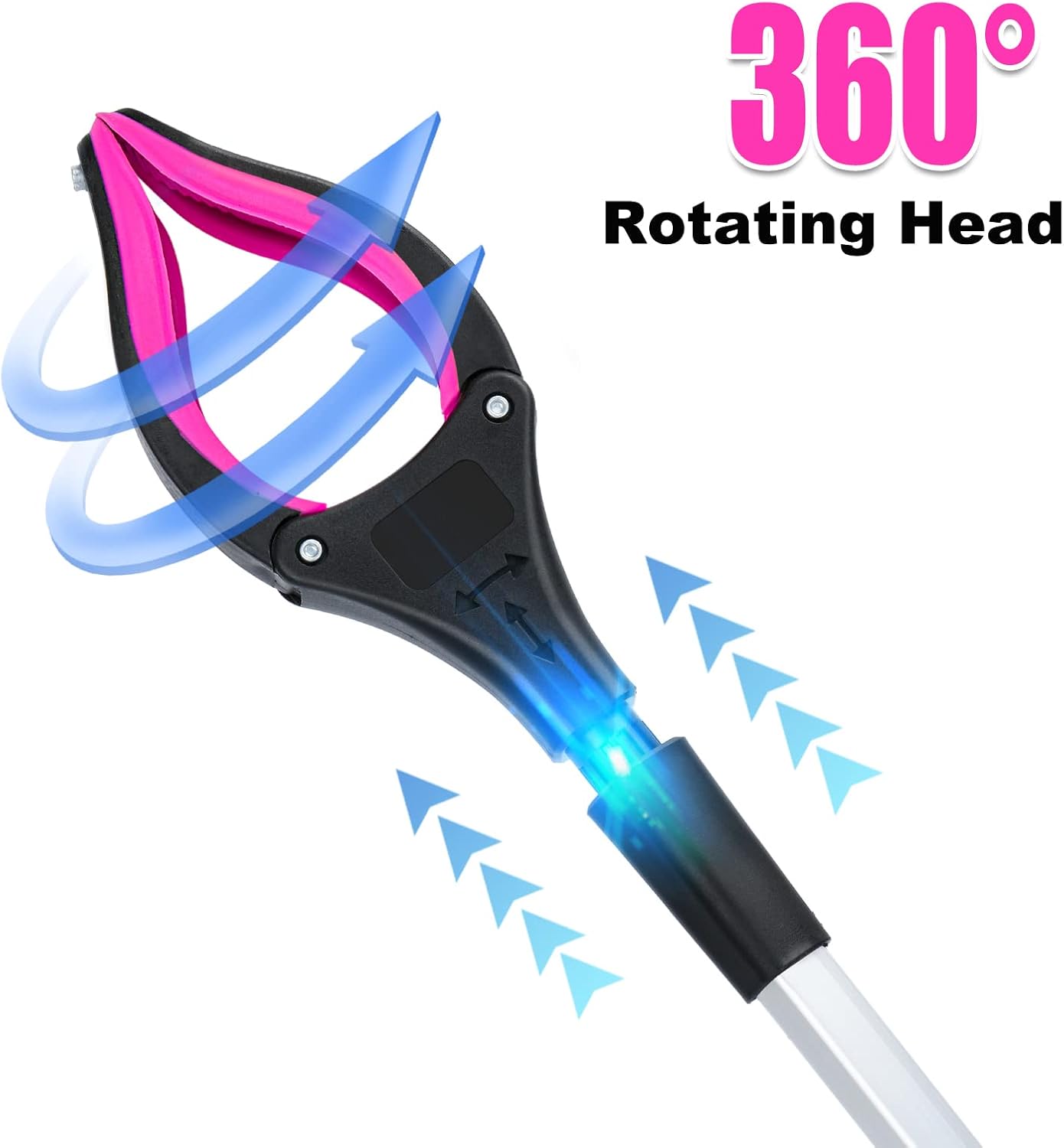 Grabber Reacher Tool,32 Inch Extra Long Foldable Pick Up Stick with Strong Grip Magnetic,360°Rotating Anti-Slip