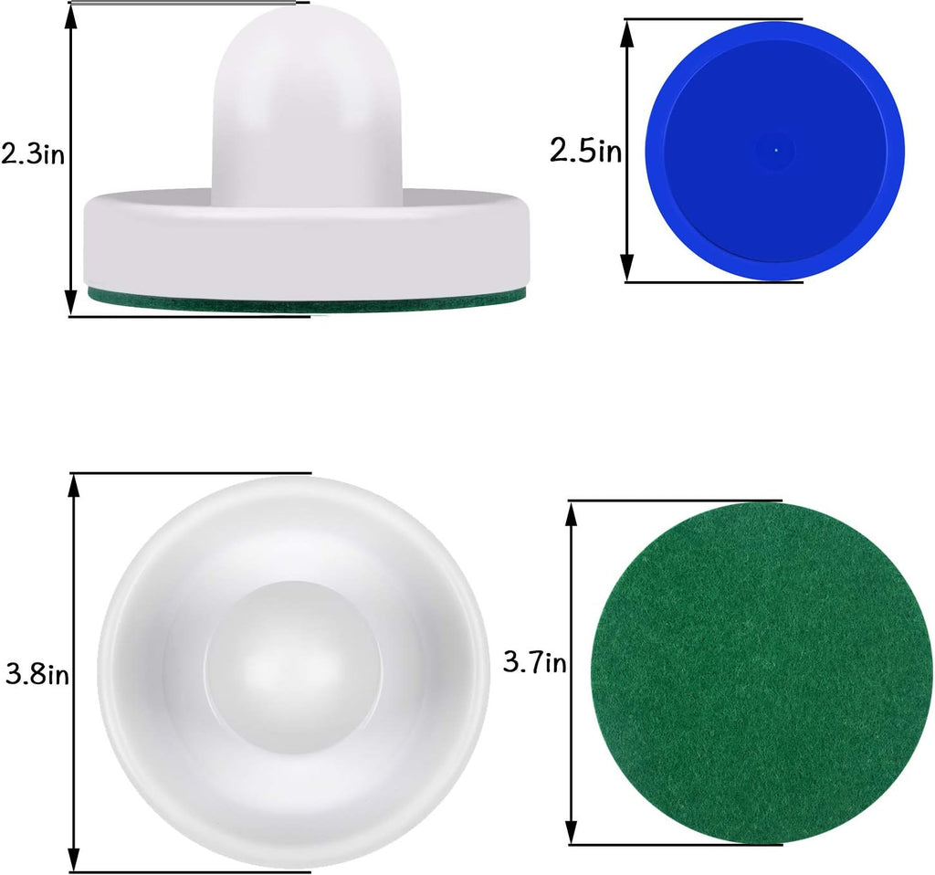 Air Hockey Pushers and Red Air Hockey Pucks, Goal Handles Paddles Replacement Accessories for Game Tables (4 Striker
