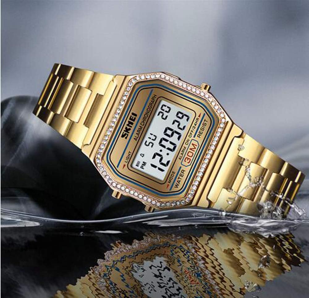 Luxury Women Watches Full Steel Electronic LED Digital Fashion Ultra Thin Square Ladies Wrist Watches …