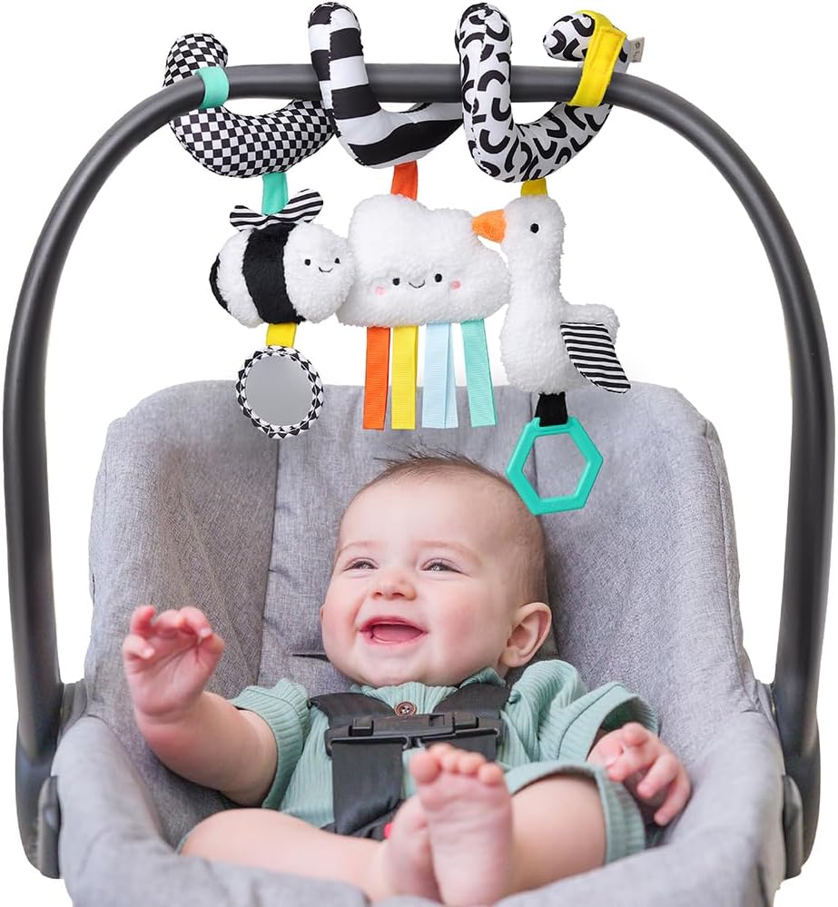 Itzy Ritzy Spiral Car Seat & Stroller Activity Toy - Stroller & Car Seat Toys for Ages 0 Months and Up - Hanging Toys