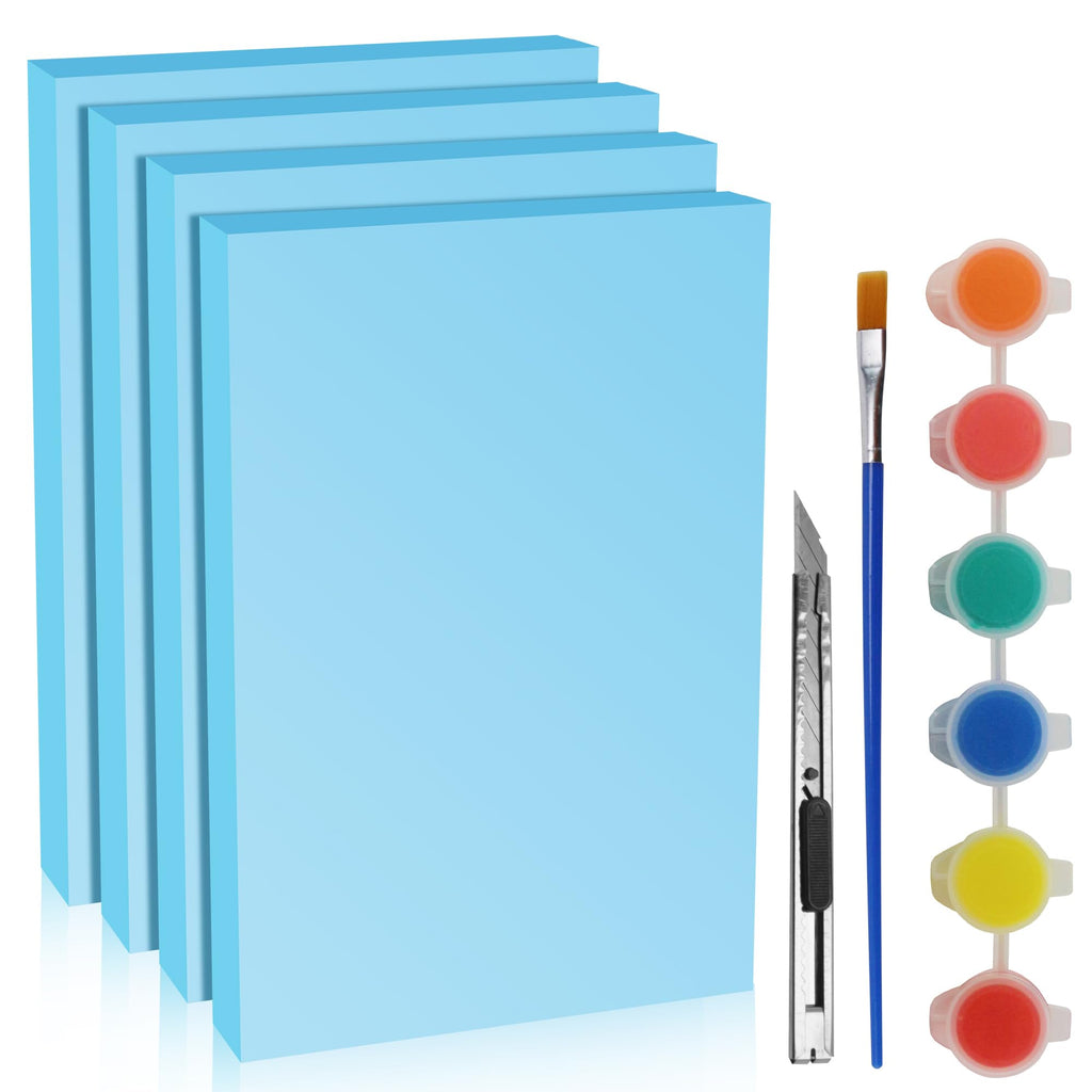 Blue 4 Pack 12x7.5x1 inch Foam Sheets 1 Inch Thick