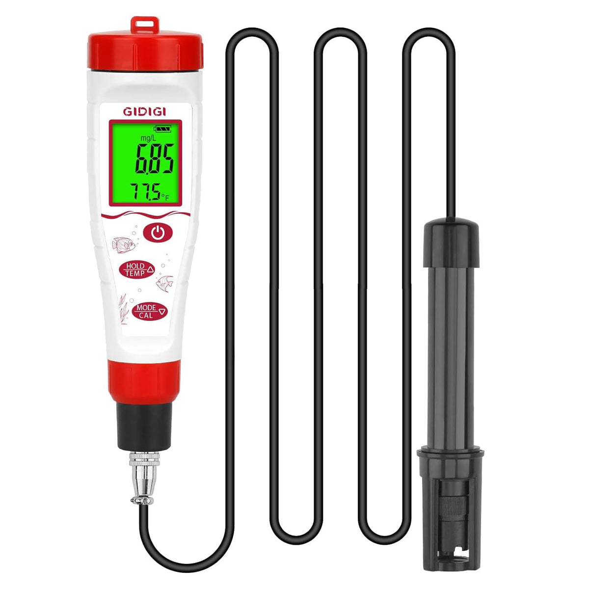 Dissolved Oxygen Meter, Digital DO Tester with ATC Salt Compensation