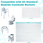 Commode Liners with Absorbent Pads, 60 Bedside Commode Liners and 60 Pads