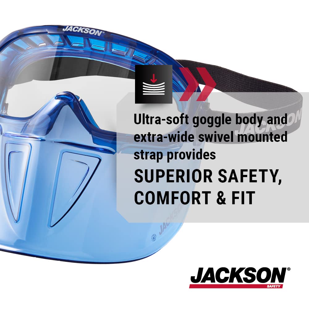 GPL500 Clear Safety Goggles with Face Shield - ANSI Z87.1