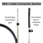 For Mercury GEN I Throttle Shift Cables 10FT Remote Control Outboard Engine