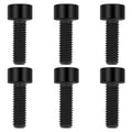 TIRYTU Lightweight Titanium Bolts M6x18 Hex Socket Screws, Black, 6PC