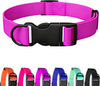 Waterproof Dog Collar Durable and Easy to Clean Rubber Dog Collars Odor-Proof Fits Small Medium Large Dogs (Rose