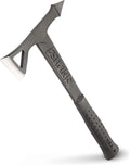 Tomahawk Axe - 16.25" Lightweight Hatchet with Forged Steel Construction & Shock Reduction Grip - EBTA, Black | Made