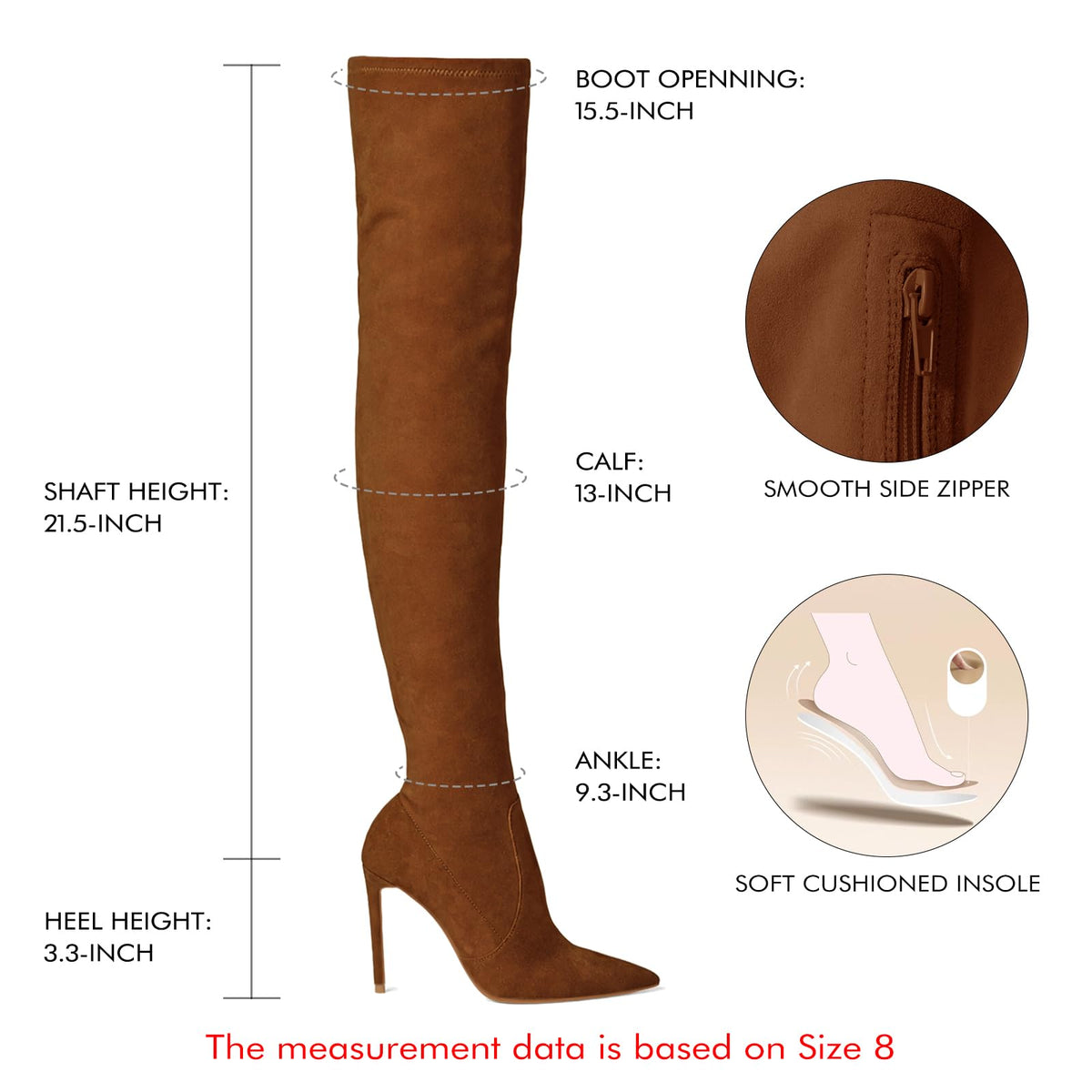 Womens Over The Knee Boots Stiletto Heel Pointed Toe Thigh High Boot