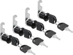 Cabinet Drawer Lock with Keys 4 Pcs 1" (25mm) Keyed Different Zinc Alloy Security Lock Cylinder Cam for Door Cupboard
