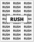 Pre Printed Labels - Rush - Warning Label Sticker - 150 Labels