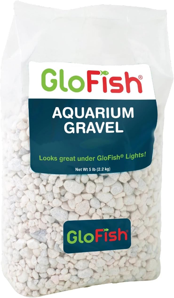 aquarium Gravel 5 Pounds, White, Complements GloFish Tanks (29022)