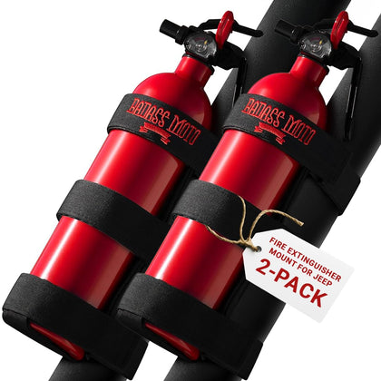 for Wrangler Jeep Gladiator Fire Extinguisher Mount. Black 2 pk