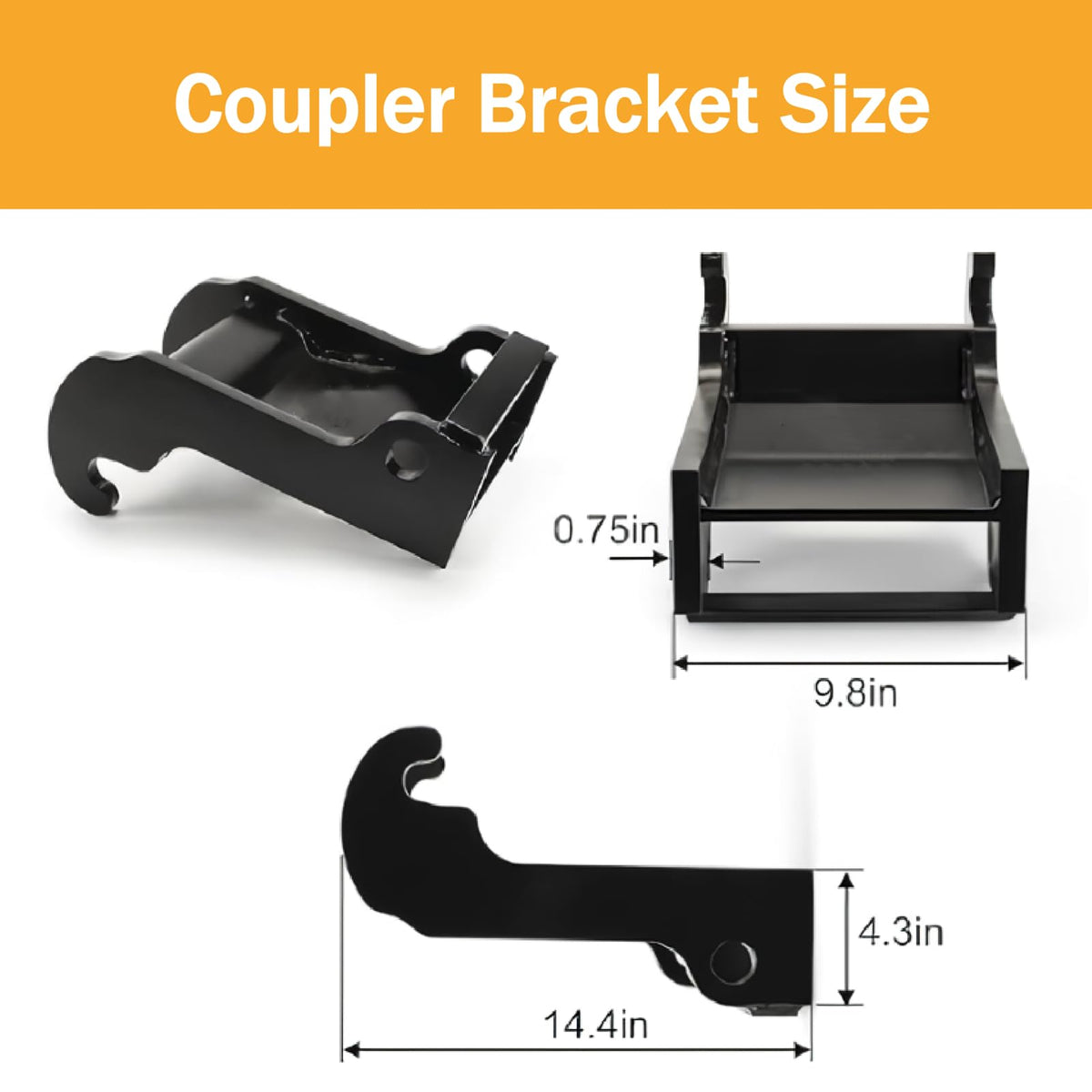 X Change Coupler Bracket, Bobcat Quick Attach Excavator Bucket Mount Attachment, Black Alloy Steel, Compatible with Bobcat E Series E26 E32 E35 E42 E45 E50 E60