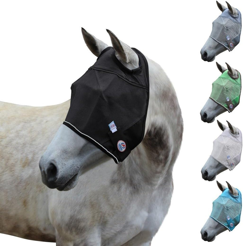 UV-Blocker Premium Reflective Safety Horse Fly Mask Without Ears or Nose Cover with One Year Warranty