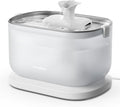 Cat Water Fountain Stainless Steel Tray, Wireless Pump Cat Fountain, Ultra Quiet Pet Water Fountain, 2.5L Automatic