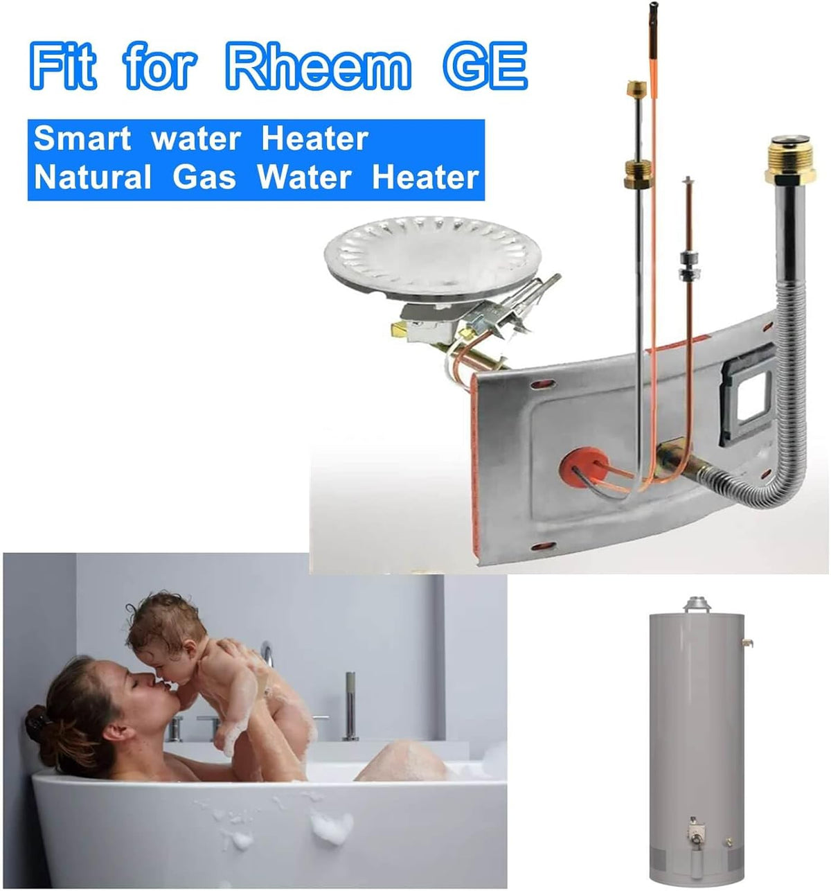 Upgrade Pilot and Igniter Assembly Replacement Kit SP20075,for Natural Gas Water Heater, Compatible with Rheem, PROTECH, GE,Richmond Water Heater Parts,Water Heater Pilot Assembly for Natural Gas