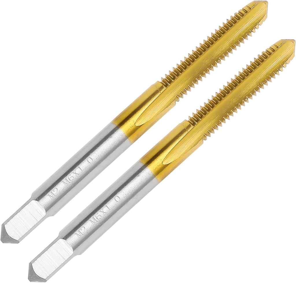 2Pcs M6 X 1.0 Thread Tap for Metal, M6 X 1.0 M2 HSS Thread Milling Tap