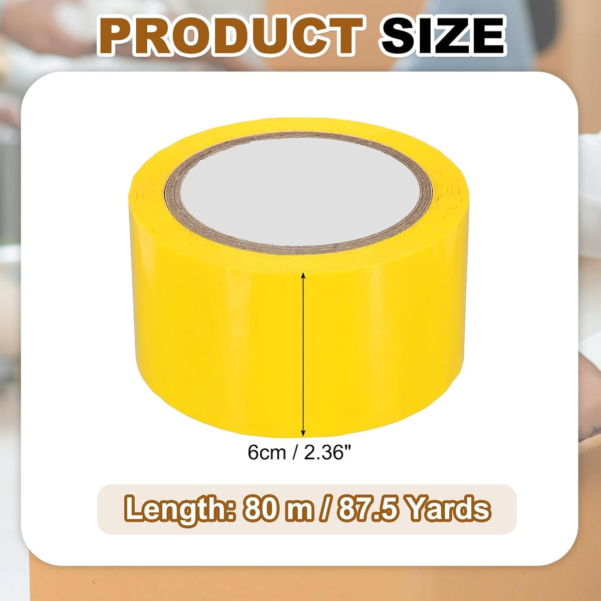 Sealing Tape 2.36 Inch x 87.5 Yard, Carton Sealing Packing Tapes for Shipping Moving Mailing Boxes Packaging, Yellow