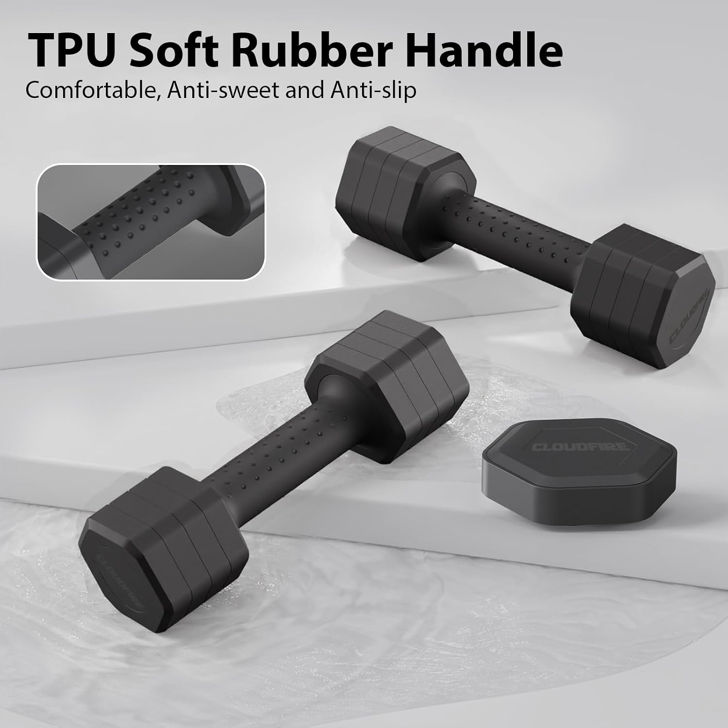 Adjustable Dumbbell Set of 2, 4 in 1 Free Weights Dumbbells Set, Hand Weights for Women at Home, 5 lb Dumbbells Set