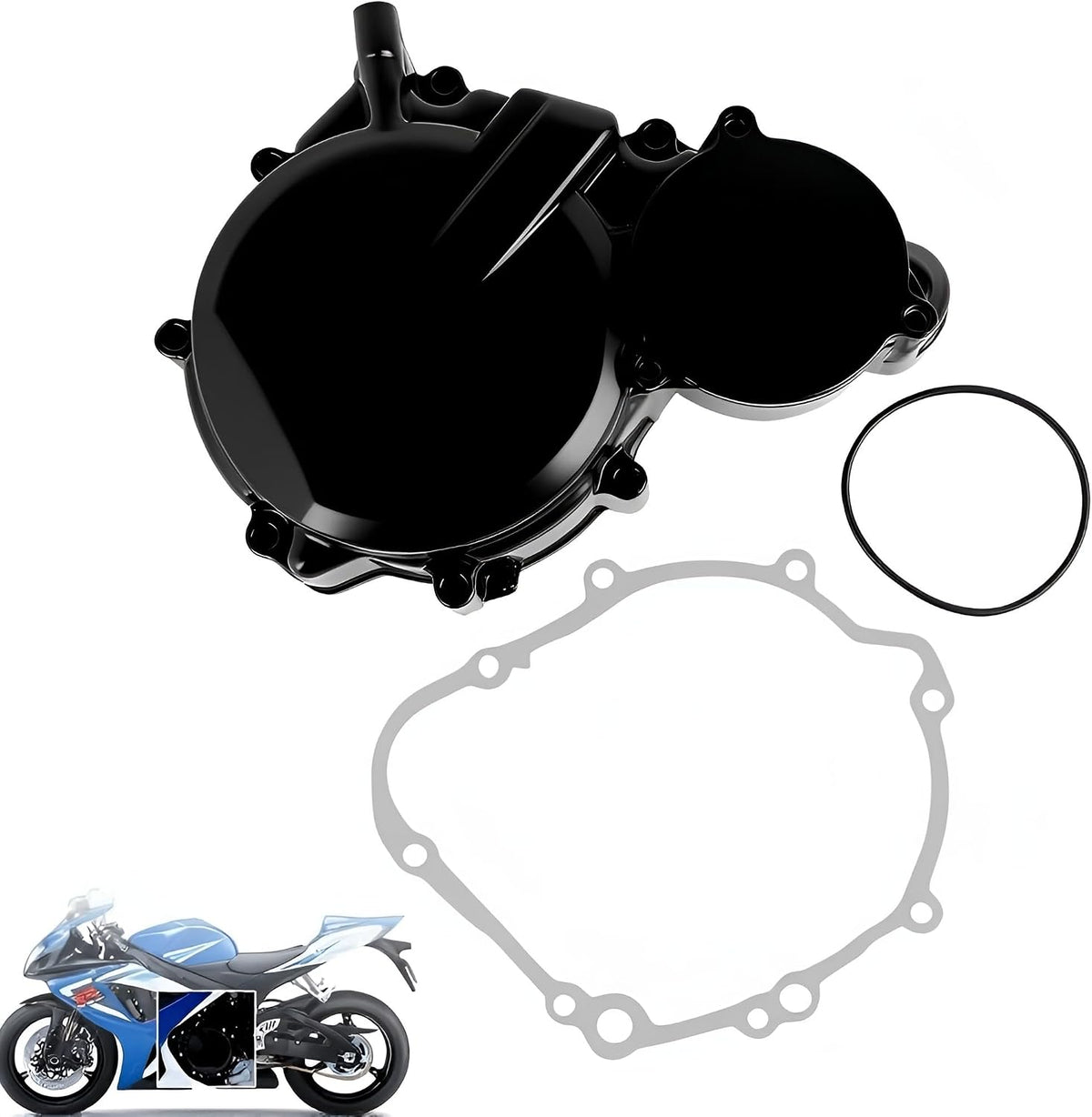 Engine Stator Crank Case Cover For Suzuki GSXR 600 750 GSX-R600 750 2006-2019, Black
