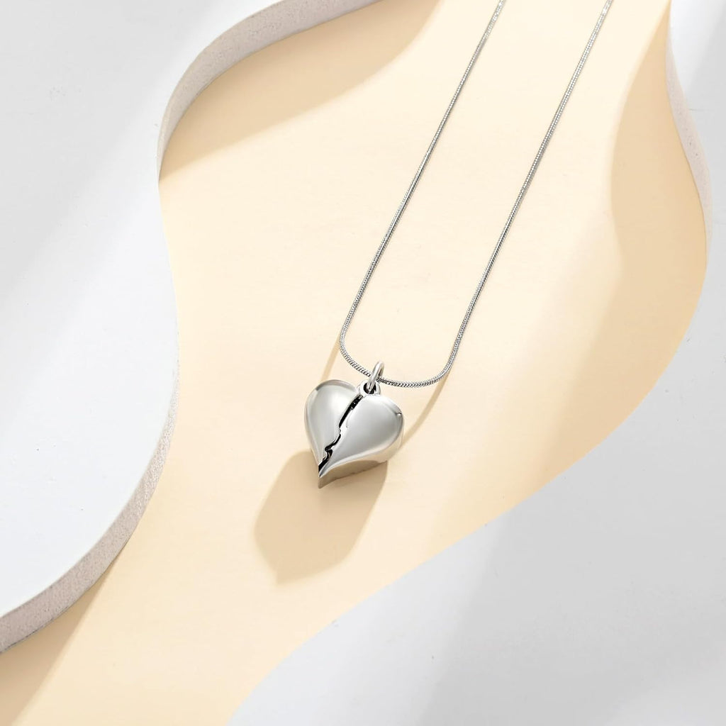 Cremation Jewelry Heart Urn Necklace for Human Ashes for Women Men A Piece of My Heart Lives in Heaven Memorial Ashes