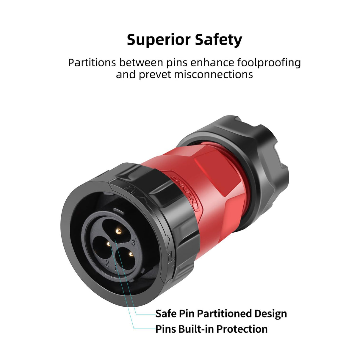 CNLINKO YM-20 3-Pin IP68 Waterproof Circular Connector PBT Plastic Shell