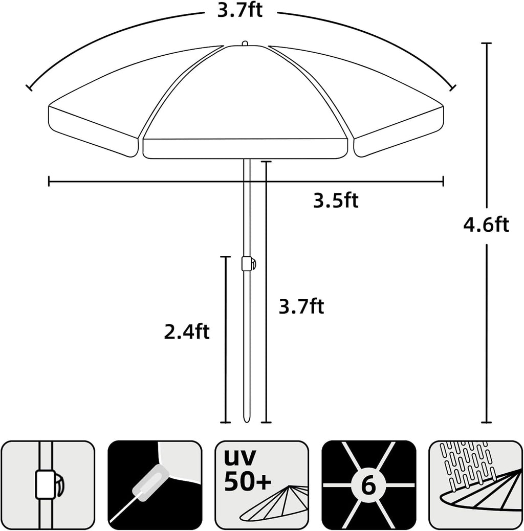 47 Inch Seaside Beach Umbrella for Sand Box Water Table - Kids shade Umbrella for children Beach Camping Garden