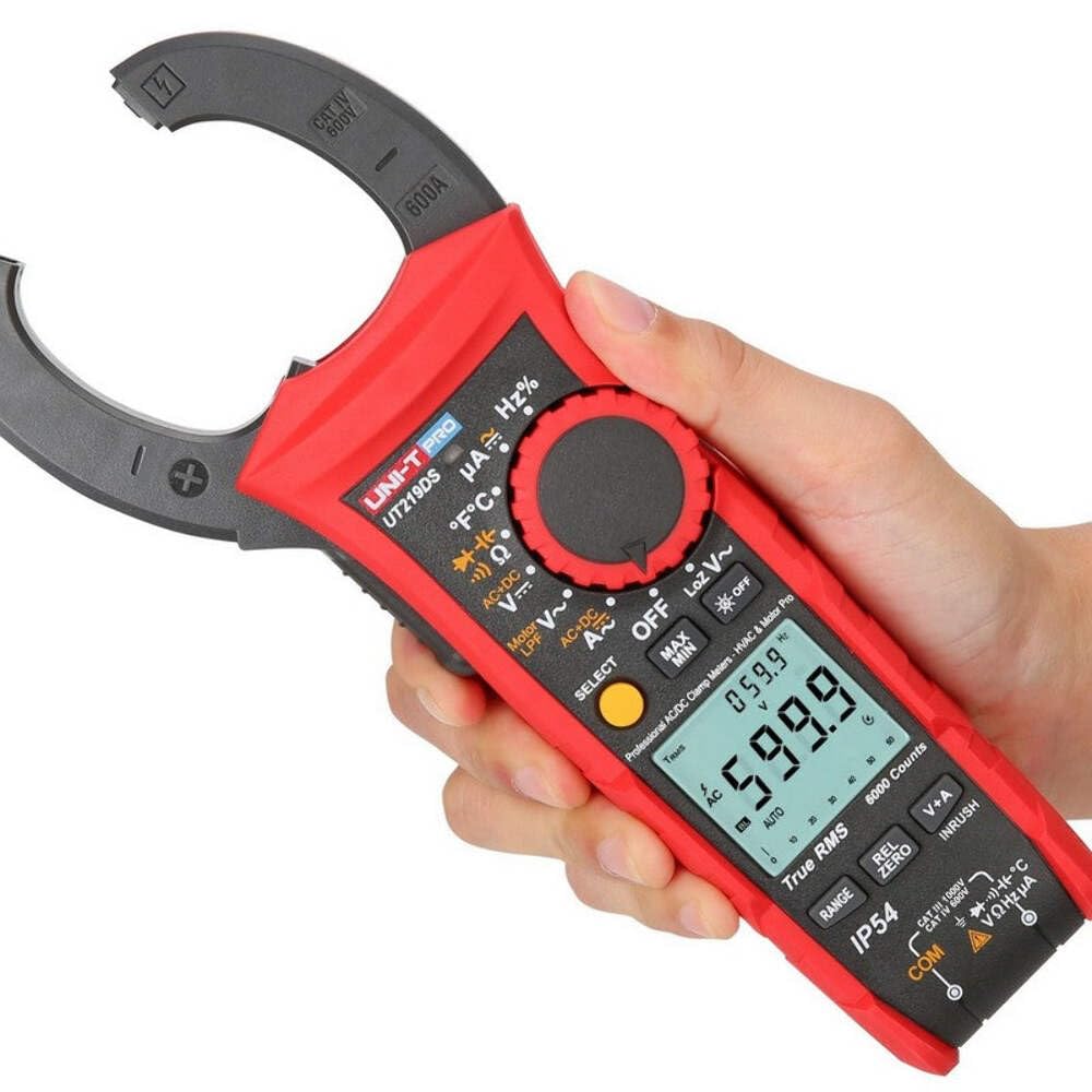 UNI-T UT219DS Professional Industrial Clamp Meter Dual-Display True RMS 1000A AC/DC IP54 6000 Counts AC/DC Voltage Measurement