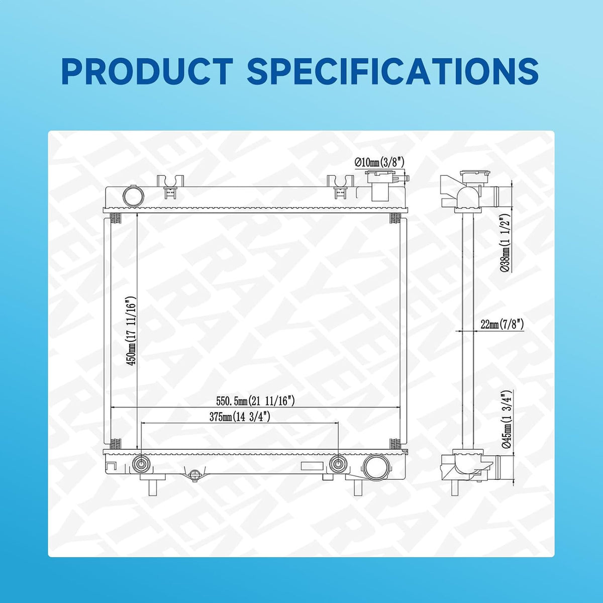 Rayten 2847 Radiator for 2005-2012 Dodge Dakota 3.7L V6 4.7L V8