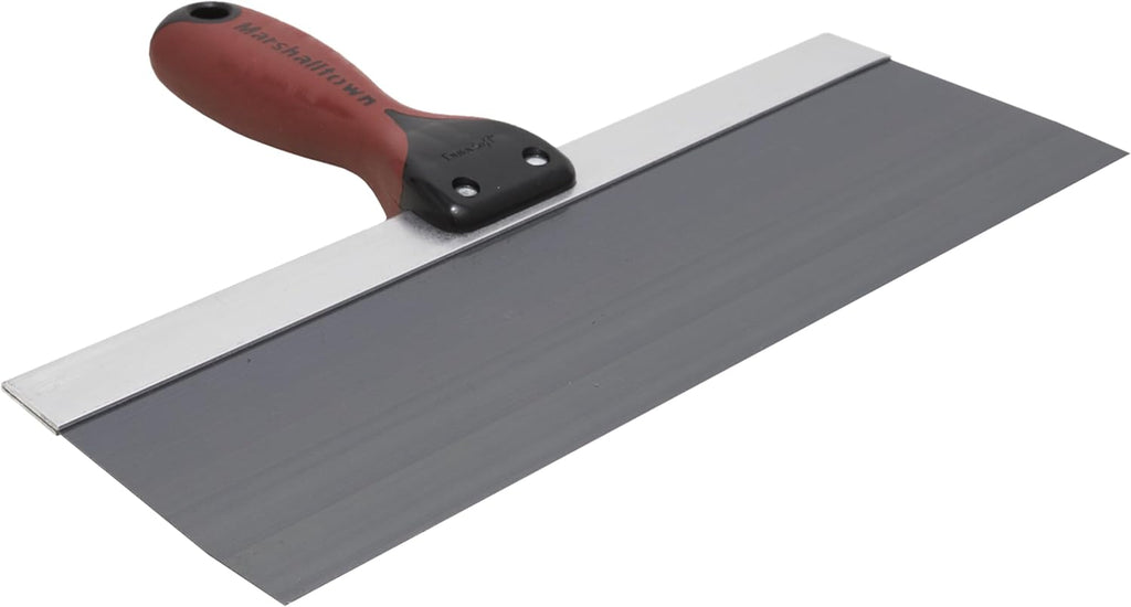 DuraSoft II Taping Knife, 12 Inch, Drywall, Assembled in USA | Blue Steel Blade with Rigid Alloy Backer, Tapered To