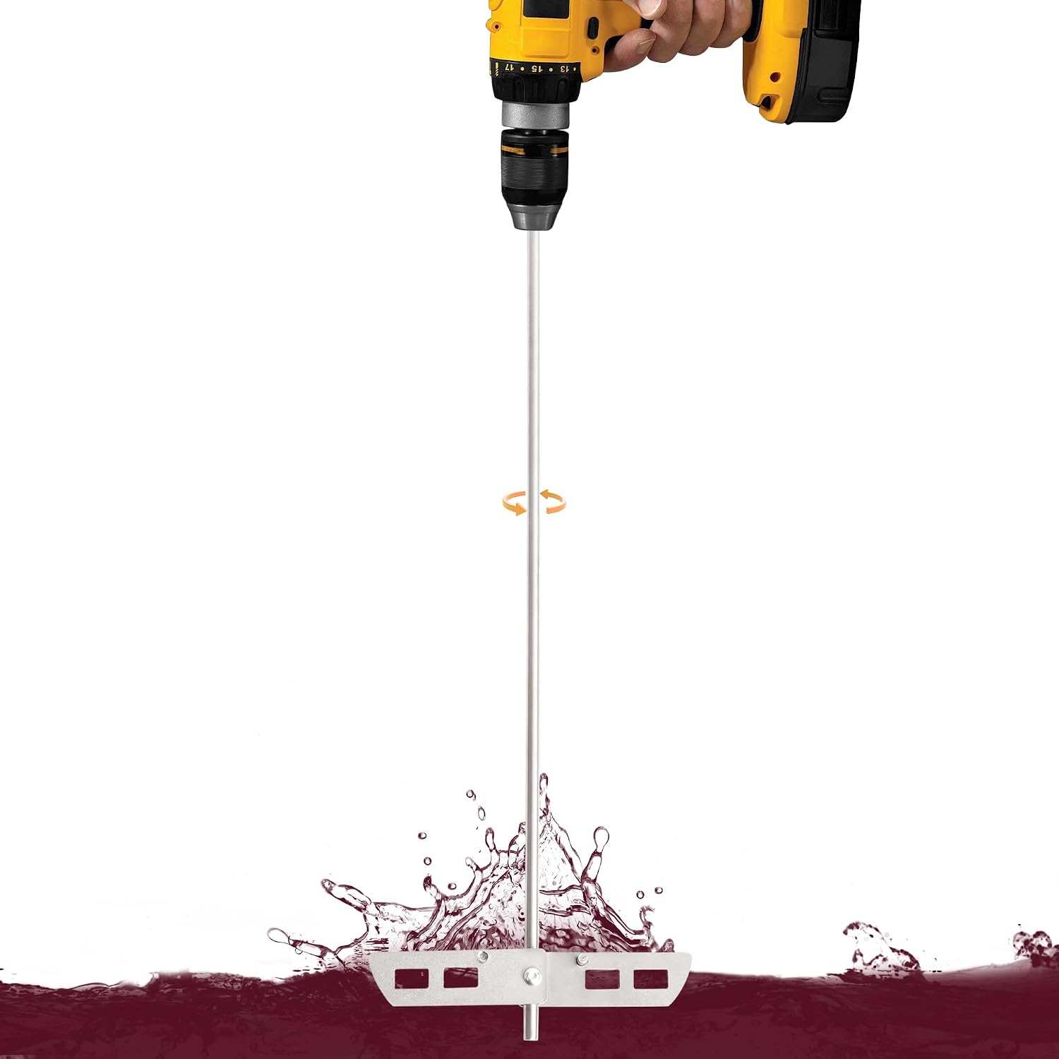 Wine Degasser Drill Attachment, Stainless Steel Wine Making Stirrer Tool | Foldable 17.5-inch Drill Mixer Rod