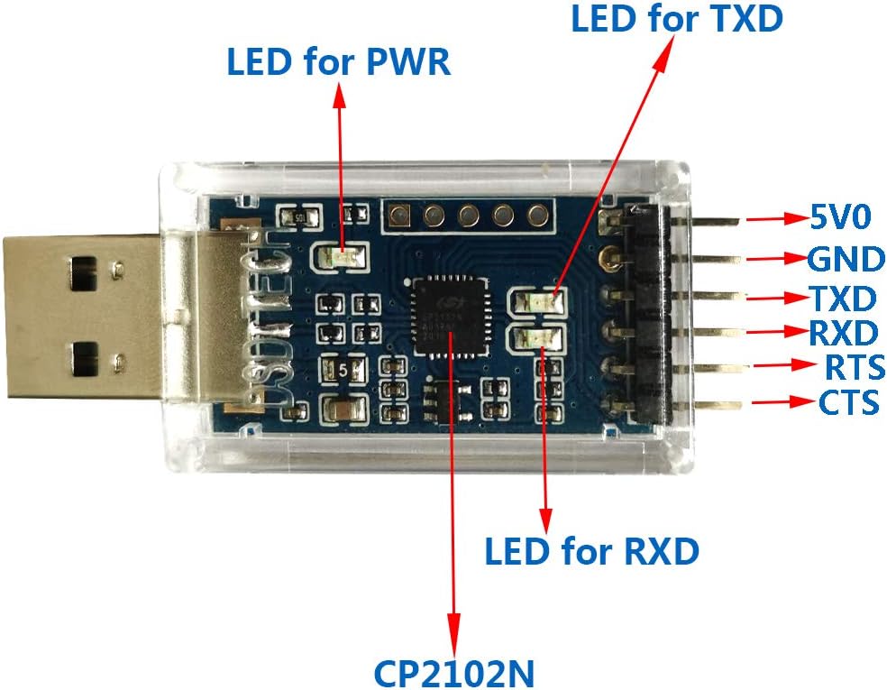 DSD TECH 2PCS USB to TTL Serial Adapter with CP2102 Chip Compatible with Windows 7,8,10,Linux,Mac OS X