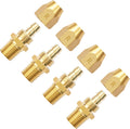 4pcs Premium Solid Brass Pneumatics Reusable Rubber Hose-End Repair Fitting, 3/8" Barb For 3/8-Inch ID Rubber Air Hose With 1/4" NPT