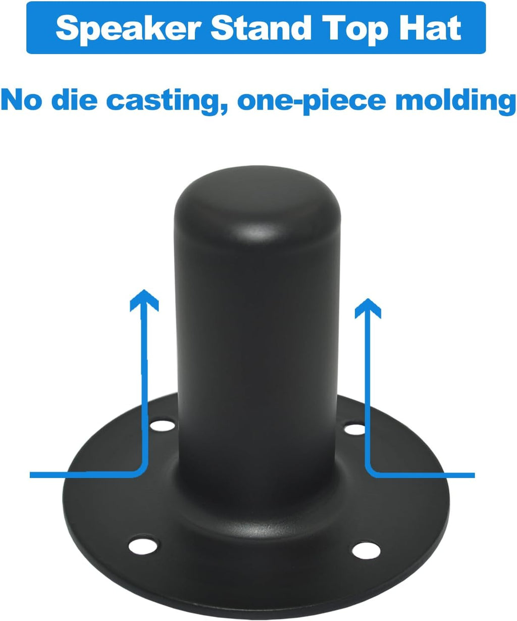 Speaker Stand Top Hat, 4.13"x3.29", All Metal, 2 Packs | One-piece construction, Speaker Cabinet Pole Mount，PA/DJ
