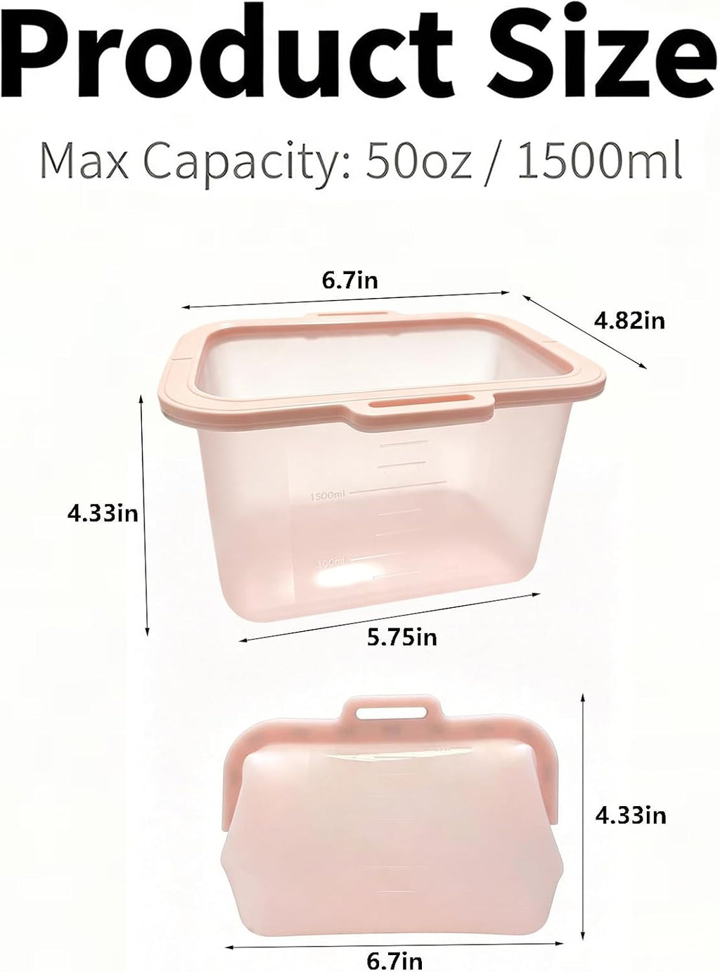Reusable Silicone Food Storage Bags, Magnetic Seal, 50oz