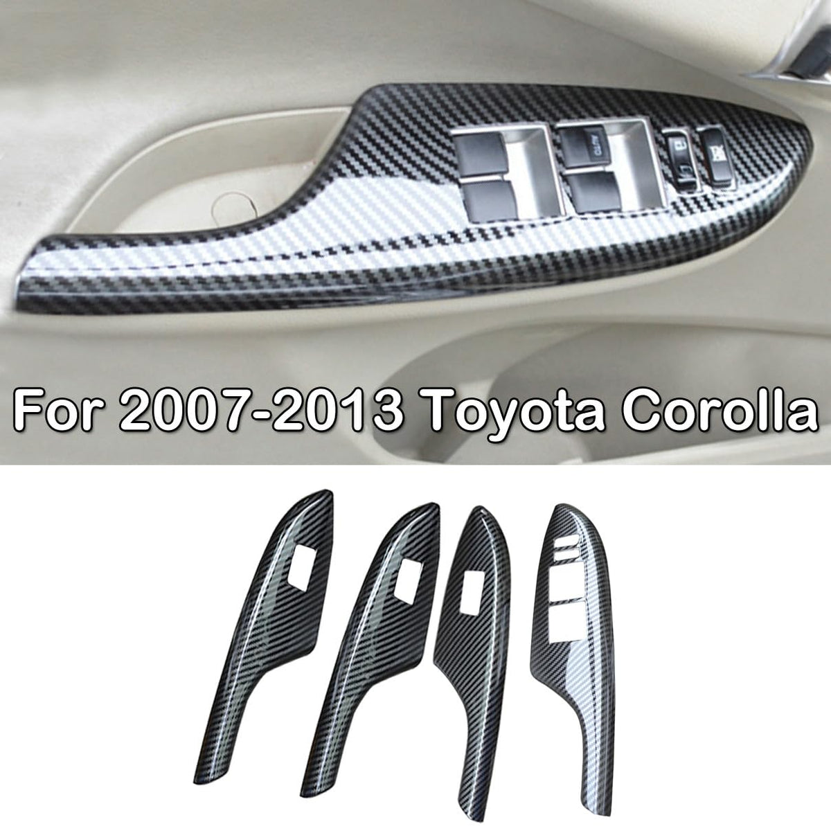 4Pcs/Set Power Window Switch Cover Panel for Toyota Corolla 2007-2013